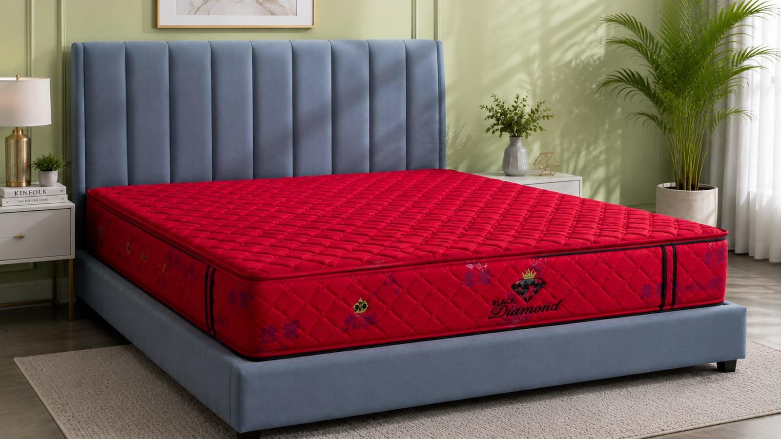 Black Diamond Flaxi mattress in a bedroom setting