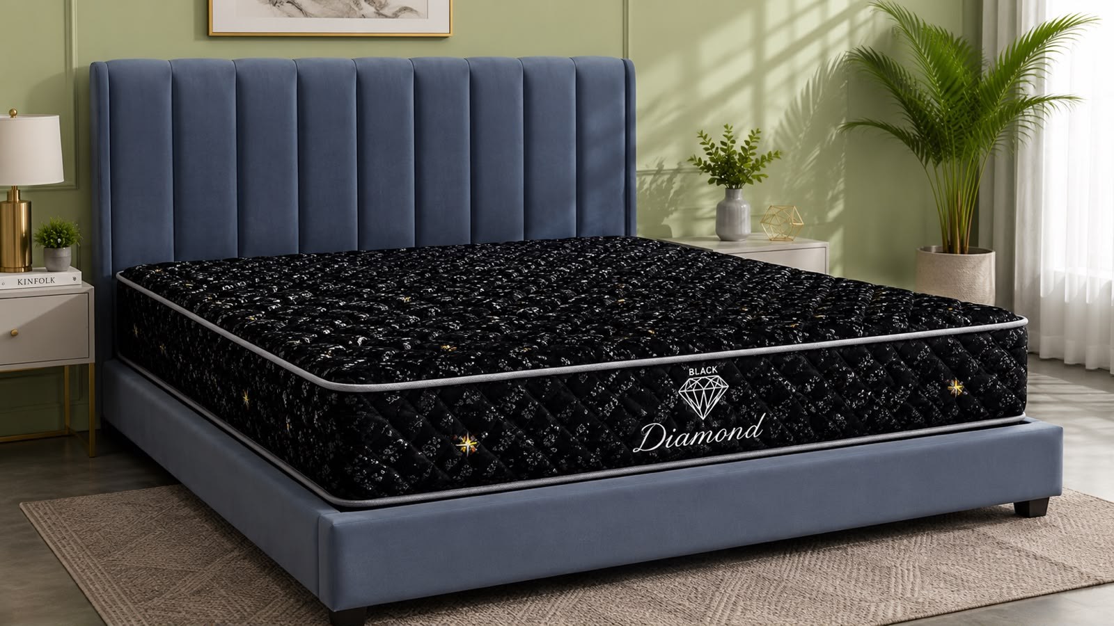 Black Diamond Flaxi Jawa mattress in a bedroom setting