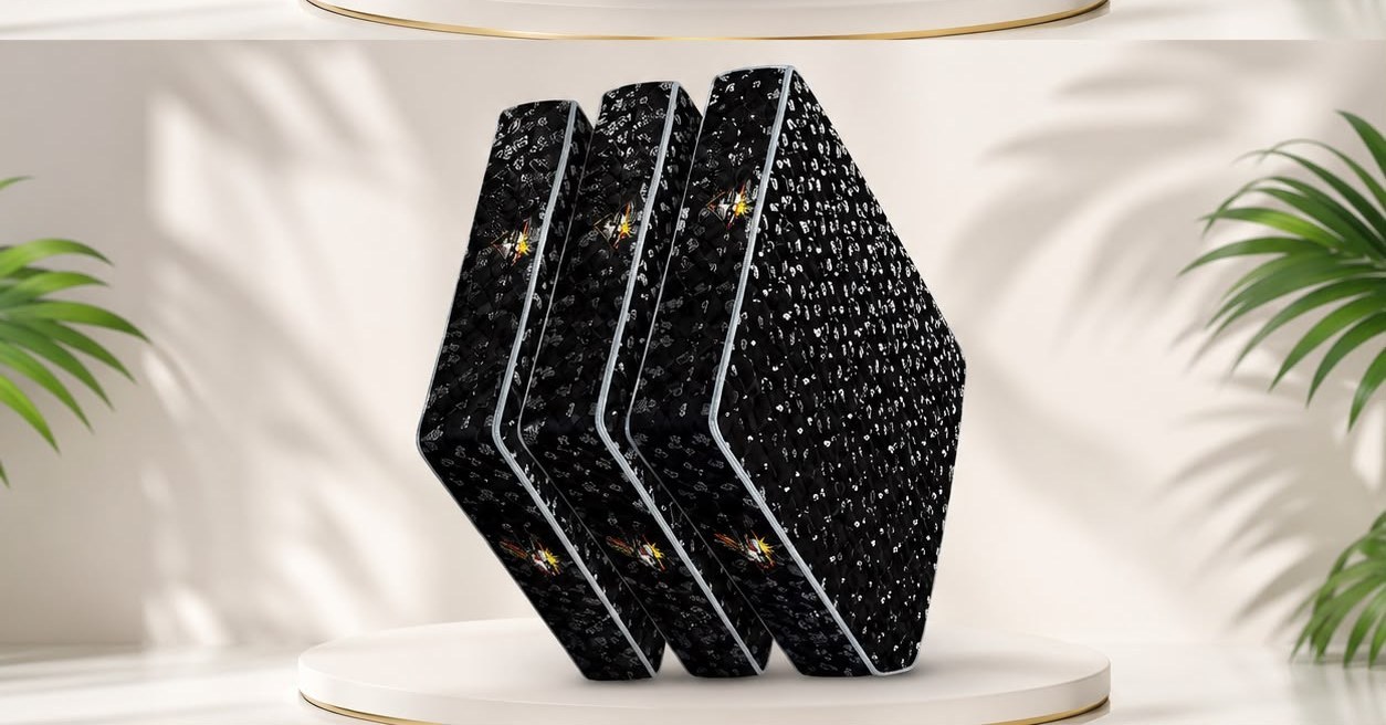 Black Diamond Flaxi Jawa mattress — black finish with sparkle pattern